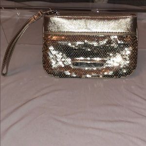 Gold- sequined wristlet Express